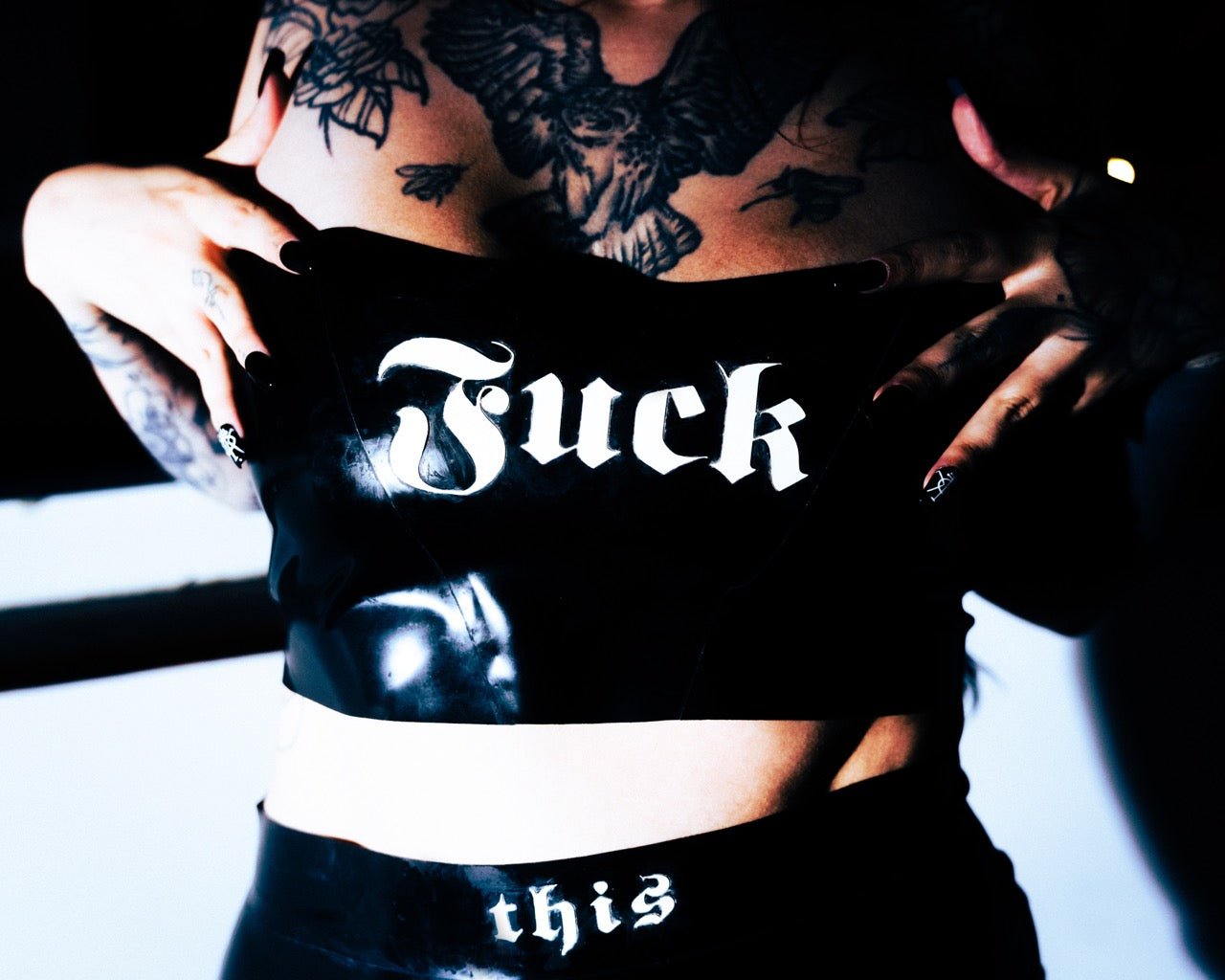 FVCK THIS Latex Top / Skirt Set | Custom Made To Fit