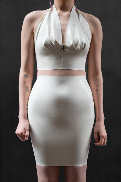 "KHAOS" Latex Skirt (WHITE) | Custom Made To Fit