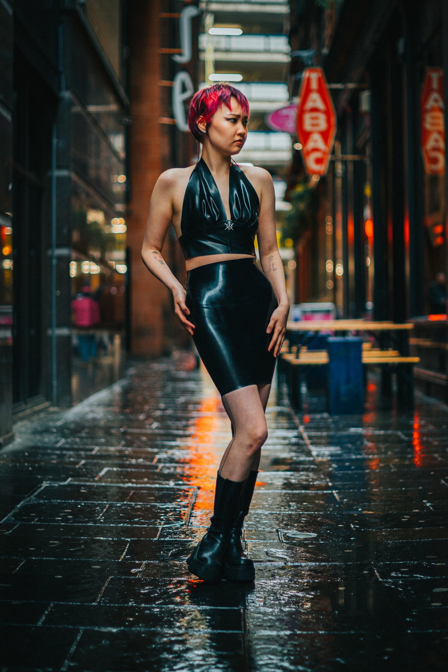 "KHAOS" Halter Top (BLVCK)