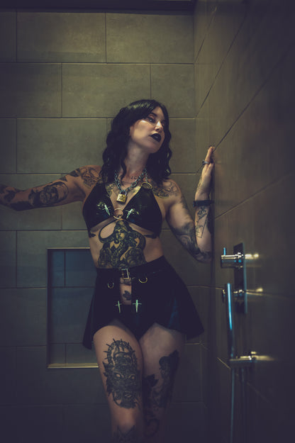 "FEROCIOUS" Latex Peplum Skirt | Custom Made To Fit