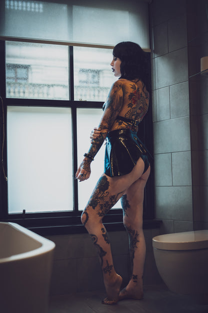 "FEROCIOUS" Latex Peplum Skirt | Custom Made To Fit