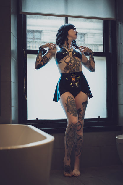 "FEROCIOUS" Latex Peplum Skirt | Custom Made To Fit