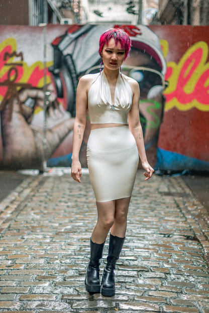 "KHAOS" Halter Top (WHITE) | All Sizes