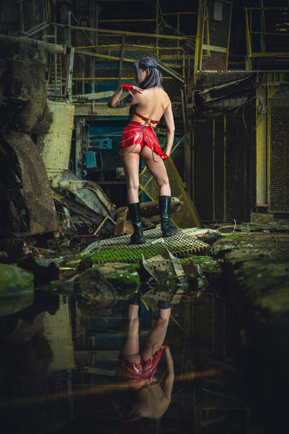 "SANGUINE" Latex Peplum Skirt | Custom Made To Fit