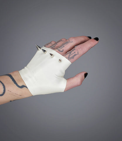 "REVELATOR" Latex Studded Glove Gauntlets | All Sizes